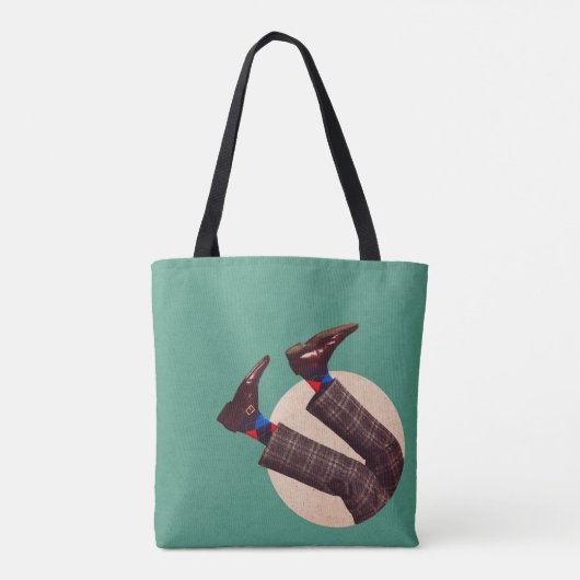 Mannelijke poten die rond stapelen op pastelgeomet tote bag (Achterkant)