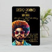 Mannelijke rewind 50e verjaardag Shindig Party Folie Uitnodiging (Staand Voorkant)