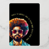 Mannelijke rewind 50e verjaardag Shindig Party Folie Uitnodiging (Achterkant)