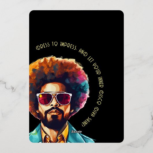 Mannelijke rewind 50e verjaardag Shindig Party Folie Uitnodiging (Achterkant)