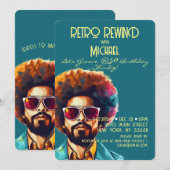 Mannelijke rewind 50e verjaardag Shindig Party Kaart (Voorkant / Achterkant)