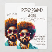 Mannelijke rewind 50e verjaardag Shindig Party Kaart (Voorkant / Achterkant)