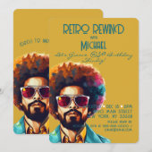 Mannelijke rewind 50e verjaardag Shindig Party Kaart (Voorkant / Achterkant)