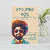 Mannelijke rewind 50e verjaardag Shindig Party Kaart (Staand voorkant)