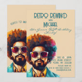 Mannelijke rewind 50e verjaardag Shindig Party Kaart (Voorkant / Achterkant)