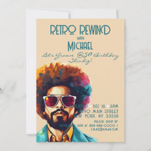 Mannelijke rewind 50e verjaardag Shindig Party Kaart