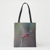 Mannelijke rode zandzakken Dragonfly Tote Bag (Voorkant)