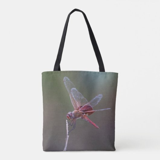 Mannelijke rode zandzakken Dragonfly Tote Bag (Achterkant)