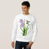 Mannelijke Ruby Throated Hummingbird op Iris Shirt (Voorkant volledig)