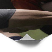 Mannelijke rugbyspelers in scrum, uitzicht aan de poster (Hoek)