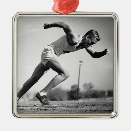 Mannelijke Runner Metalen Ornament (Voorkant)