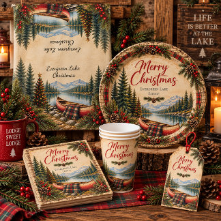 Mannelijke Rustieke Berg Kano Kerst | Cadeaulabel