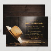 Mannelijke Rustieke Cowboy Pet Touw Hout Western Kaart (Voorkant / Achterkant)