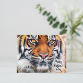 Mannelijke Siberische Tijger Vaderdag Foto Briefkaart (Staand voorkant)