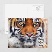 Mannelijke Siberische Tijger Vaderdag Foto Briefkaart (Voorkant / Achterkant)
