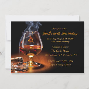 Mannelijke Sigaren & Cognac Brandy Snifter Monogra Kaart