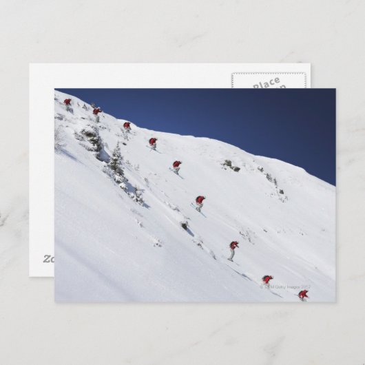 Mannelijke Skier Briefkaart (Voorkant / Achterkant)
