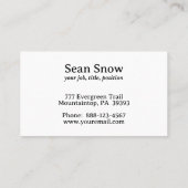 Mannelijke snowboarder op een berg visitekaartje (Achterkant)