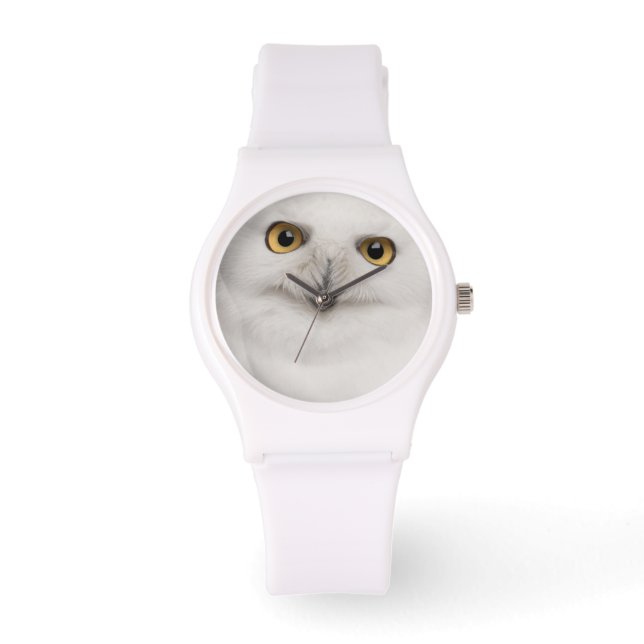 Mannelijke Snowy Owl (Bubo scandiacus) is een grot Horloge (Voorkant)