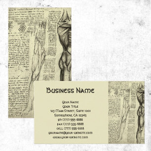 Mannelijke spieranatomie Schets door Leonardo da V Visitekaartje