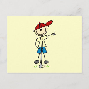 Mannelijke Stick Figure Golfer Briefkaart