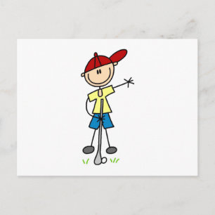 Mannelijke Stick Figure Golfer Briefkaart