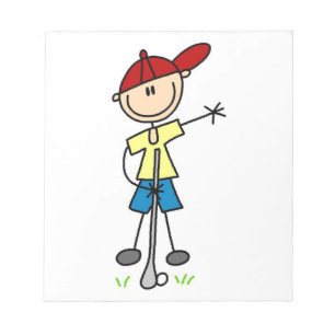 Mannelijke Stick Figure Golfer Notitieblok