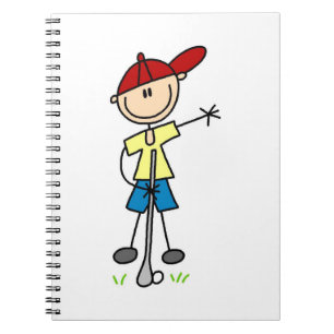 Mannelijke Stick Figure Golfer Notitieboek