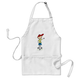 Mannelijke Stick Figure Golfer Standaard Schort