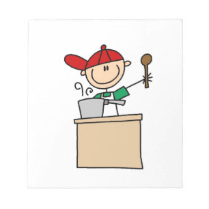 Mannelijke Stick Figure Kok Notitieblok