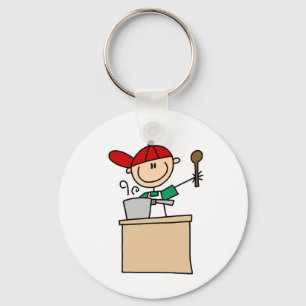 Mannelijke Stick Figure Kok Sleutelhanger