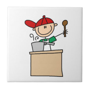 Mannelijke Stick Figure Kok Tegeltje