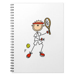 Mannelijke Stick Figure Tennisspeler Notitieboek