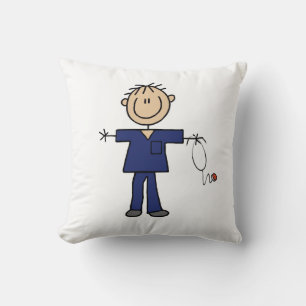 Mannelijke Stick Figure Verpleegkundige Middelmati Kussen