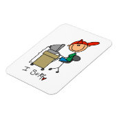 Mannelijke Stick Figure Web Surfer Magneet (Linkerzijde)