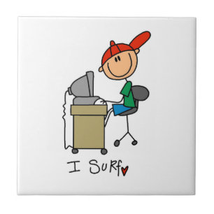 Mannelijke Stick Figure Web Surfer Tegeltje