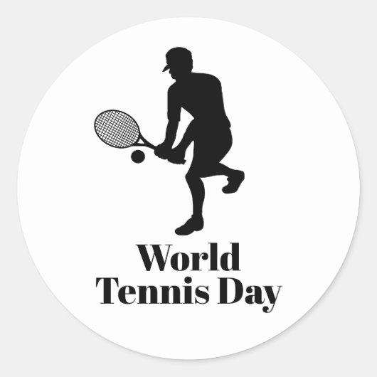 Mannelijke Tennis Player Silhouette past stickers  (Voorkant)