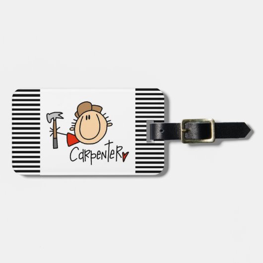 Mannelijke timmerman bagagelabel (Voorkant horizontaal)
