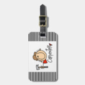 Mannelijke timmerman bagagelabel (Voorkant verticaal)