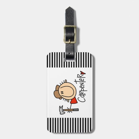 Mannelijke timmerman bagagelabel (Voorkant verticaal)