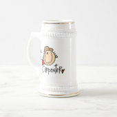 Mannelijke timmerman bierpul (Voorkant links)