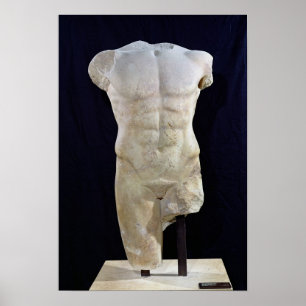 Mannelijke torso uit Miletus, c.480 BC Poster