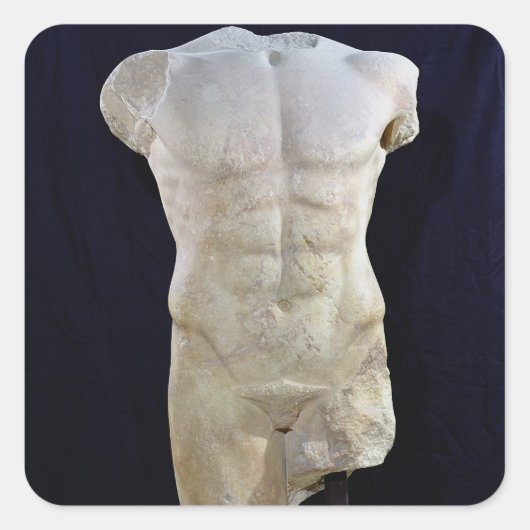 Mannelijke torso uit Miletus, c.480 BC Vierkante Sticker (Voorkant)