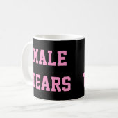 Mannelijke tranen Ironic Misandry Roze Black Koffiemok (Voorkant links)