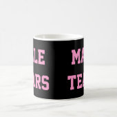 Mannelijke tranen Ironic Misandry Roze Black Koffiemok (Center)
