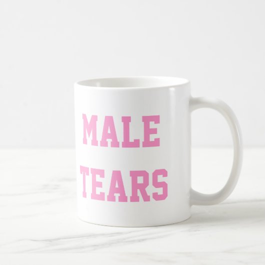 Mannelijke tranen Ironic Misandry Roze Koffiemok (Rechts)