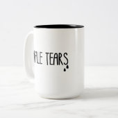 Mannelijke tranen tweekleurige koffiemok (Voorkant links)