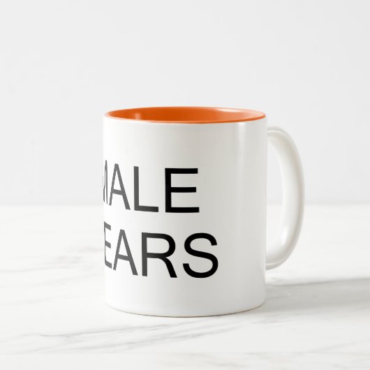 Mannelijke tranen tweekleurige koffiemok (Voorkant rechts)