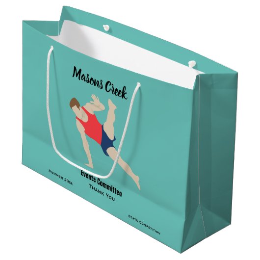 Mannelijke turner groot cadeauzakje (Voorkant Gekanteld)