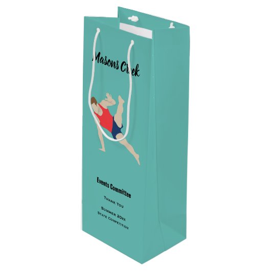 Mannelijke turner wijn cadeautas (Voorkant Gekanteld)